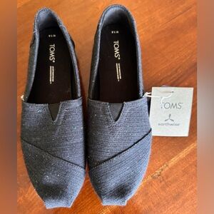 TOMS Black Slip-On Canvas Shoes with Subtle Speckle